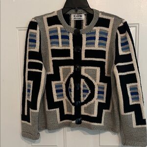 Vintage women’s Geometric Patterned Cardigan L/XL